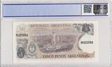 Argentinien 5 pesos argentinos 5 Pesos 1983 - Specimen - PCGS 64 OPQ - P.312s I / ST