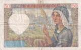 Frankreich 1940 50 Francs Jacques Coeur - 13-06-1940 Serial U.9 - F+ IV / S+