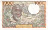 Staaten von Westafrika  1000 Francs - Man, woman - ND (1980) - Letter A (Ivory Coast) - Serial C.203 - P.103An II / VZ