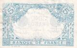 Frankreich 1915 5 Francs - Blue - 04-03-1915 - Serial M.4528 III / SS+