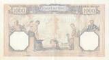 Frankreich 1939 1000 Francs - Ceres and Mercury - 21-09-1939 - Serial S.7689 I- / VZ+ / VZ-ST