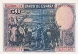 Spanien  50 Pesetas - D. Vélasquez - 1928 - Serial E - P.75