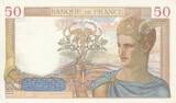 Frankreich 1937 50 Francs - Ceres - 26-08-1937 - Serial U.6822 II / VZ+