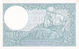 Frankreich 1941 10 Francs Minerva - 04-12-1941 - Serial W.84955 I- / VZ+ / VZ-ST