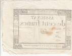 Frankreich  100 Francs - 18 Nivose An III - (07.01.1795) - Sign. Lassia - Serial 729 III / SS