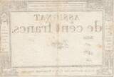 Frankreich  100 francs - 18 Nivose An III - 1794 - Sign. De Caen - Serial 467 III / SS