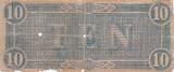 USA  10 Dollars Confederate States - 1864 - Serial 70047 V / SGE