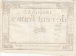 Frankreich  100 Francs - 18 Nivose An III - (07.01.1795) - Sign. Oudry - Serial 3920 III / SS