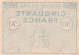 Frankreich 1940 50 Francs , Colmar Chambre de Commerce, serial A I / ST