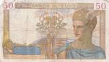 Frankreich 1939 50 Francs Ceres - 21-12-1939 - Serial T.11726 III / SS