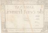 Frankreich  100 francs - 18 Nivose An III - 1794 - Sign. Oudry - Serial 2246 IV / S
