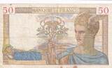 Frankreich 1939 50 Francs Ceres - 10-08-1939 - Serial M.10744 IV / S+
