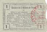 Frankreich 1916 1 Franc - Fourmies - Regional Coupon - 08-05-1916 - Serial 18 III / SS