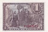 Spanien 1943 1 Peseta - Fernando el catolico - Serial F.40 - 1943 - P.126 I / ST
