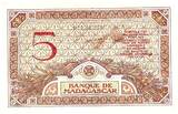 Madagaskar  5 Francs Goddess Juno - 1937 - Serial B.2983 III / SS