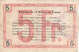 Frankreich 1916 5 Francs - Fourmies - Regional Coupon - 08-05-1916 - Serial 3 III / SS