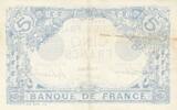 Frankreich 1916 5 Francs - Blue - 28-08-1916 - Serial D.13581 II / VZ