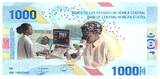 Staaten Zentralen Afrikas  1000 Francs - Building - Medical research - Hybrid - 2020 (2022) - Lettrer D7 I / ST