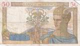 Frankreich 1939 50 Francs Ceres - 10-08-1939 - Serial G.10723 IV / S+
