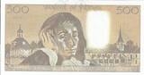Frankreich 1991 500 Francs - Pascal - 03-01-1991 - Serial W.329 - Faute I / ST