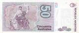 Argentinien 1989 50 Australes - Bartolomé Mitre - Liberty - Serial A I / ST
