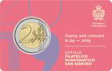 San Marino 2019 2 Euros 2018 - Coincard n°02 + Stamp I / ST