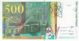 Frankreich  500 Francs Pierre and Marie Curie - 1994 - Serial K.029 WITHOUT SECURITY TREAD I / ST