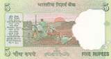 Indien  5 Rupees - Gandhi - Agriculture - 2010 - Serial 98E I / ST