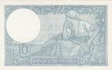 Frankreich 1941 10 Francs Minerva - 09-01-1941 - Serial X.83532 II / VZ