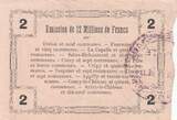 Frankreich 1916 2 Francs - Fourmies - Regional Coupon - 08-05-1916 - Serial 2 III / SS