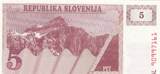 Slowenien  5 Tolar - Mountain - 1990 - Serial AL I / ST