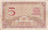 Madagaskar  5 Francs Goddess Juno - 1937 - Serial B.2983 III / SS