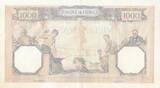 Frankreich 1939 1000 Francs - Ceres and Mercury - 21-09-1939 - Serial S.7689 I- / VZ+ / VZ-ST