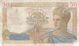 Frankreich 1938 50 Francs Ceres - 28-04-1938 - Serial J.8131 IV / S+