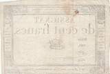 Frankreich  100 francs - 18 Nivose An III - 1794 - Sign. Boitet - Serial 1883 III / SS