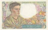 Frankreich 1943 5 Francs - Shepherd - 05-08-1943 - Serial W.67 I / ST