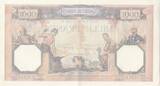 Frankreich 1939 1000 Francs - Ceres and Mercury - 26-01-1939 - Serial F.5971 II / VZ