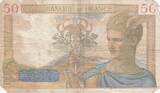 Frankreich 1940 50 Francs Ceres - 29-02-1940 - Serial B.12867 IV / S+