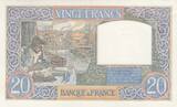 Frankreich 1940 20 Francs - Science and Labour - 22-08-1940 - Serial P.971 II / VZ+