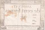 Frankreich  100 Francs - 18 Nivose An III - (07.01.1795) - Sign. Oudry - Serial 798 III / SS