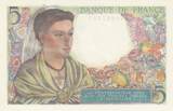 Frankreich 1943 5 Francs - Shepherd - 05-08-1943 - Serial E.54 I / ST