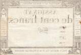 Frankreich  100 Francs - 18 Nivose An III - (07.01.1795) - Sign. Gros - Serial 1696 III / SS