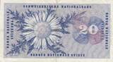 Schweiz 1955 20 Francs - Guillaume-Henri Dufour - Silver thistle - 07-07-1955 - Serial 5B III / SS