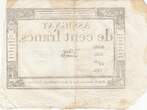 Frankreich  100 Francs - 18 Nivose An III - (07.01.1795) - Sign. Saxy - Serial 3420 III / SS