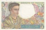 Frankreich 1943 5 Francs - Shepherd - 05-08-1943 - Serial W.62 I / ST