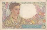 Frankreich 1943 5 Francs - Shepherd - 23-12-1943 - Serial T.120 III / SS+
