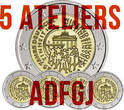 Deutschland  Pack of 5 x 2 Euros Commemorative. 2015 - German reunification (all 5 workshops) unz ( non circulé)