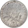 Frankreich  50 Centimes Semeuse - 1911 Silver IV / S