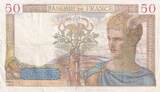 Frankreich 1939 50 Francs Ceres - 07-12-1939 - Serial C.11566 III / SS