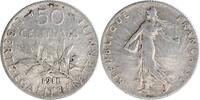 Frankreich 50 centimes 50 Centimes Semeuse - 1911 Silver -